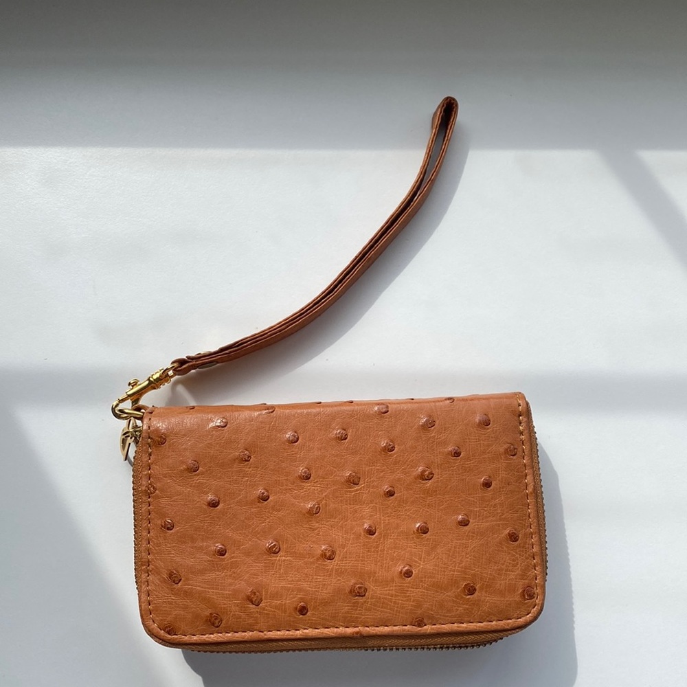 Ostrich wristlet